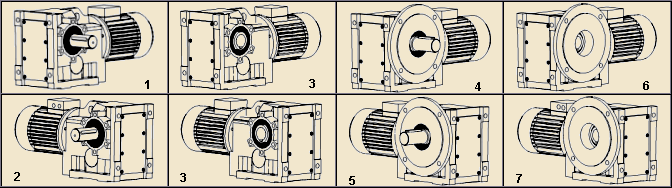 Вариант исполнения выходного вала KTM