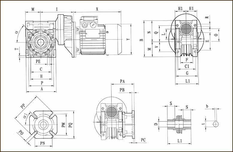 Габаритные и присоединительные размеры PCRV